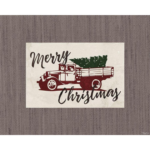 Christmas Truck White Modern Wood Framed Art Print by Louise, Gigi