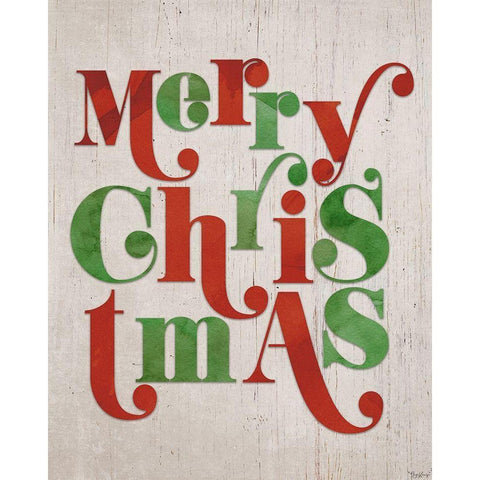 Merry Christmas White Modern Wood Framed Art Print by Louise, Gigi