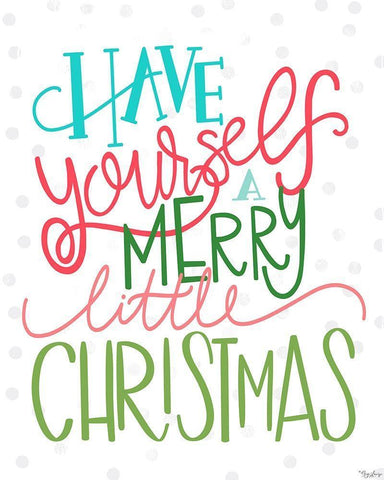 Merry Little White Modern Wood Framed Art Print with Double Matting by Louise, Gigi