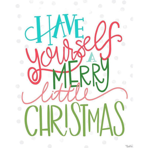 Merry Little Black Modern Wood Framed Art Print by Louise, Gigi