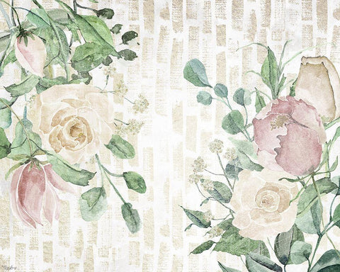Neutral Flower White Modern Wood Framed Art Print with Double Matting by Louise, Gigi