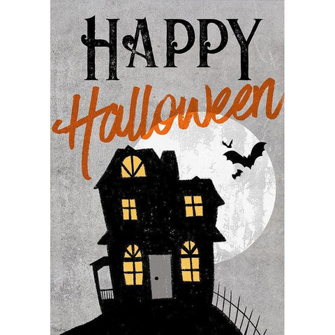 Halloween House Flag Black Modern Wood Framed Art Print by Louise, Gigi