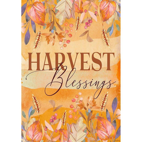 Harvest Blessings Flag White Modern Wood Framed Art Print by Louise, Gigi