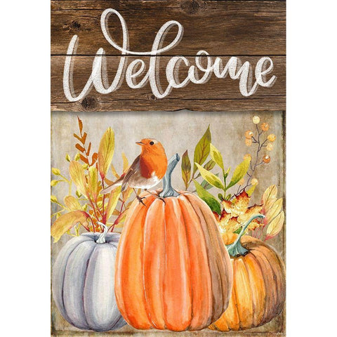 Welcome Bird Flag Black Modern Wood Framed Art Print by Louise, Gigi