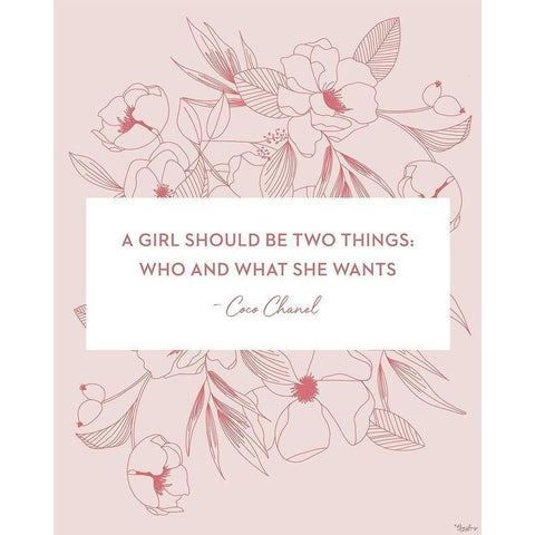 Floral Coco Chanel White Modern Wood Framed Art Print by Louise, Gigi