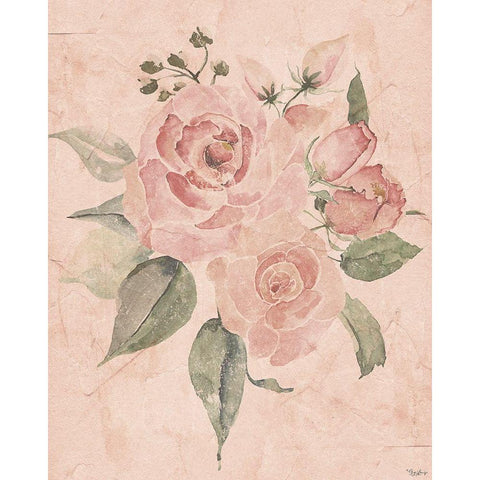 Blush Floral 1 White Modern Wood Framed Art Print by Louise, Gigi