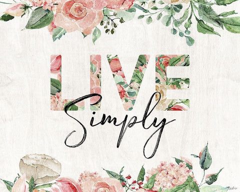 Live Simply Black Ornate Wood Framed Art Print with Double Matting by Louise, Gigi