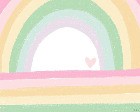 Pastel Rainbow Black Ornate Wood Framed Art Print with Double Matting by Louise, Gigi