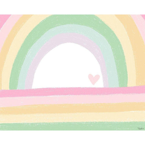Pastel Rainbow Black Modern Wood Framed Art Print by Louise, Gigi