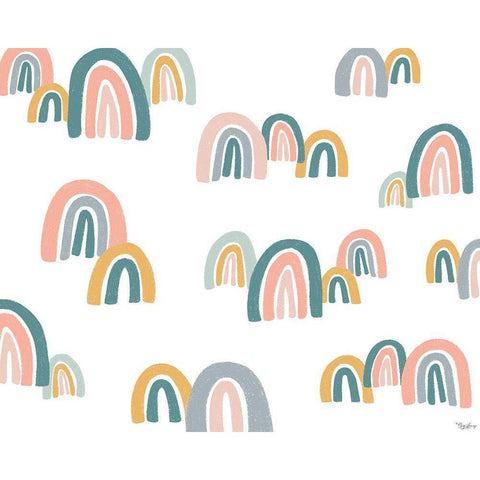 Rainbows Black Modern Wood Framed Art Print with Double Matting by Louise, Gigi