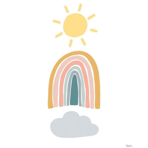 Rainbow Sunshine Gold Ornate Wood Framed Art Print with Double Matting by Louise, Gigi