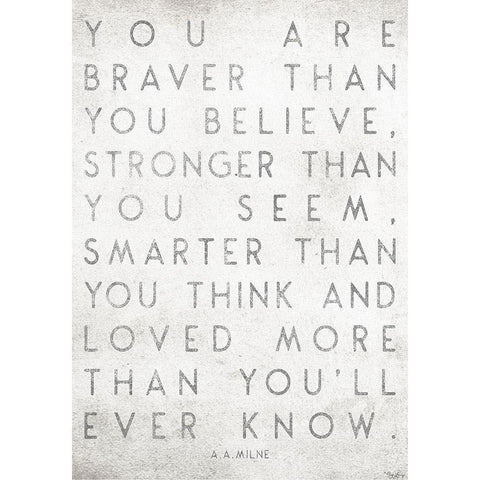 You Are Braver Black Modern Wood Framed Art Print by Louise, Gigi