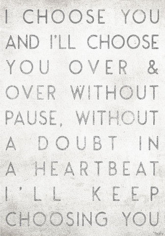 Choose You Black Ornate Wood Framed Art Print with Double Matting by Louise, Gigi