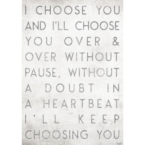 Choose You Black Modern Wood Framed Art Print by Louise, Gigi