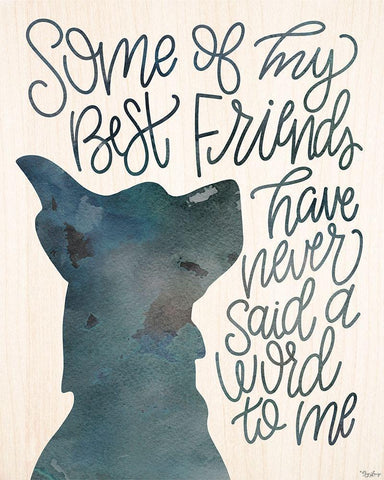 Best Friends White Modern Wood Framed Art Print with Double Matting by Louise, Gigi