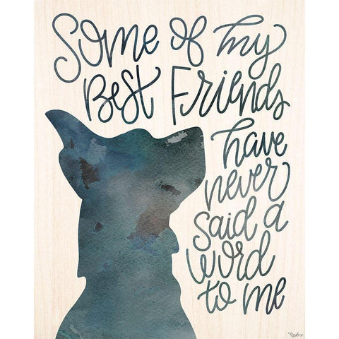 Best Friends Black Modern Wood Framed Art Print by Louise, Gigi