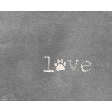 Love Paw Print White Modern Wood Framed Art Print by Louise, Gigi