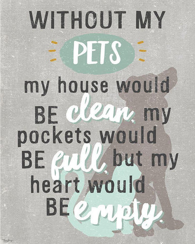 Without Pets Black Ornate Wood Framed Art Print with Double Matting by Louise, Gigi