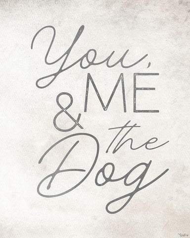 You Me Dog White Modern Wood Framed Art Print with Double Matting by Louise, Gigi