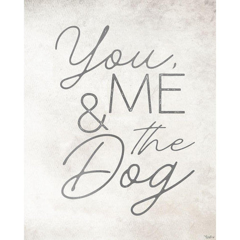You Me Dog Black Modern Wood Framed Art Print by Louise, Gigi