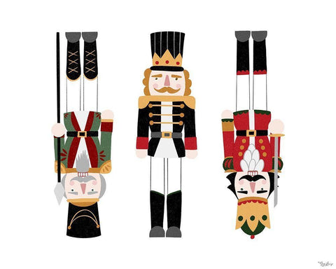 Nutcrackers Black Ornate Wood Framed Art Print with Double Matting by Louise, Gigi