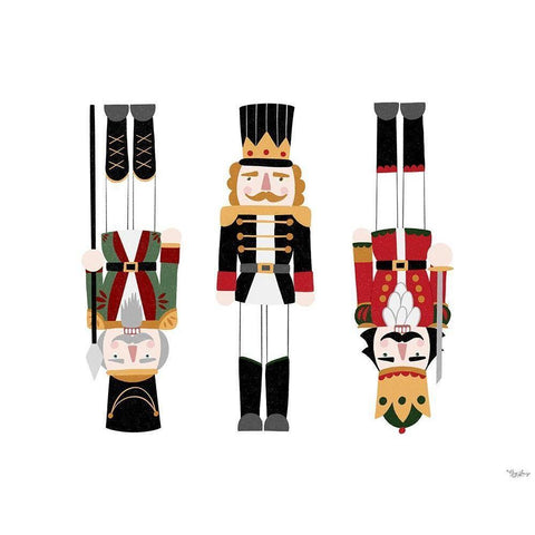 Nutcrackers Black Modern Wood Framed Art Print with Double Matting by Louise, Gigi