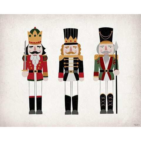 Nutcrackers V2 Gold Ornate Wood Framed Art Print with Double Matting by Louise, Gigi