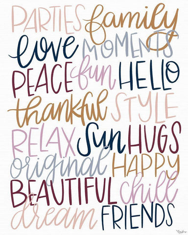 Fun Words Black Ornate Wood Framed Art Print with Double Matting by Louise, Gigi