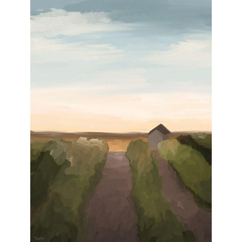 Vineyard Black Modern Wood Framed Art Print by Louise, Gigi