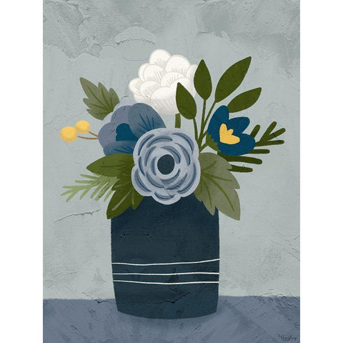 Flowers 2 Black Modern Wood Framed Art Print with Double Matting by Louise, Gigi