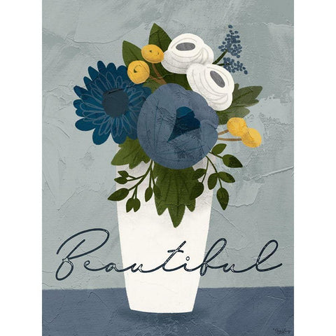 Flower Beautiful White Modern Wood Framed Art Print by Louise, Gigi