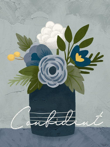 Flower Confident White Modern Wood Framed Art Print with Double Matting by Louise, Gigi