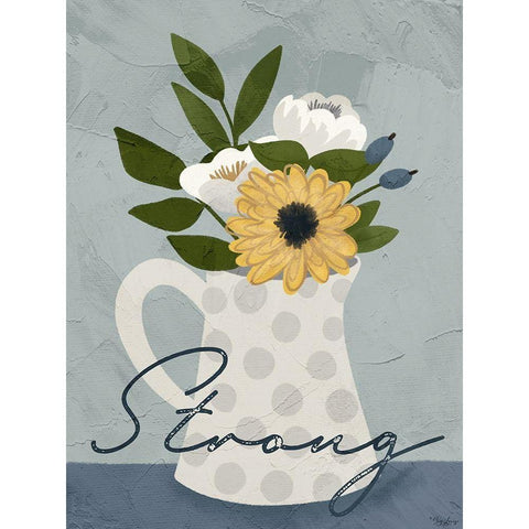 Flower_Strong Black Modern Wood Framed Art Print with Double Matting by Louise, Gigi
