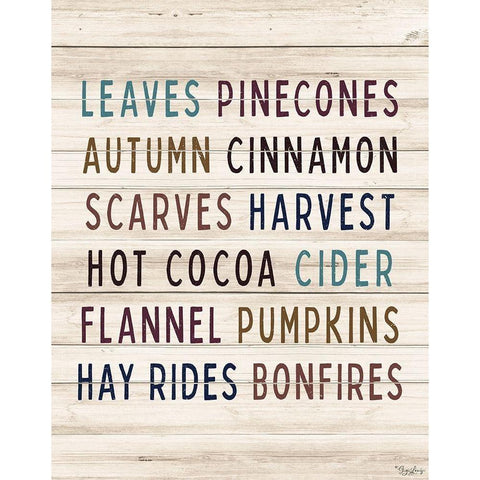 Autumn Words Gold Ornate Wood Framed Art Print with Double Matting by Louise, Gigi