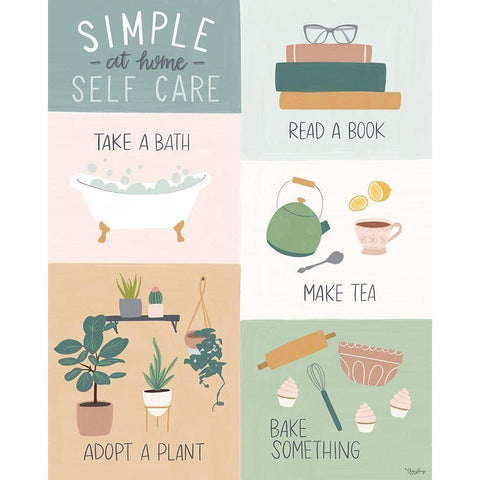At Home Self Care 2 Black Modern Wood Framed Art Print by Louise, Gigi