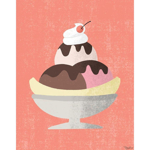 Banana Split Black Modern Wood Framed Art Print by Louise, Gigi