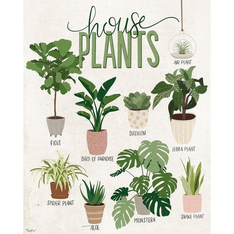 Vintage House Plants Gold Ornate Wood Framed Art Print with Double Matting by Louise, Gigi