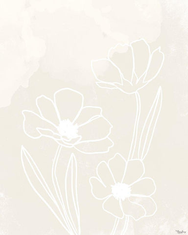 Alabaster Flowers Black Ornate Wood Framed Art Print with Double Matting by Louise, Gigi