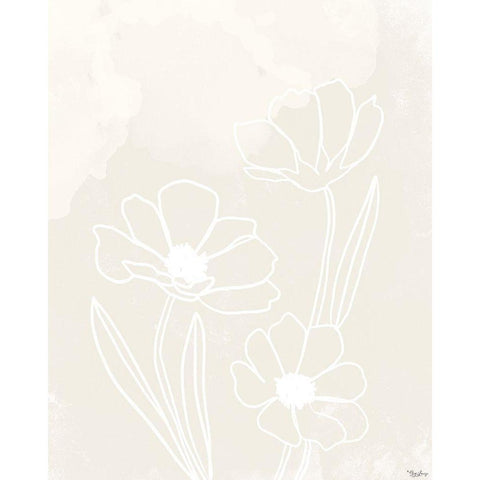 Alabaster Flowers Black Modern Wood Framed Art Print by Louise, Gigi