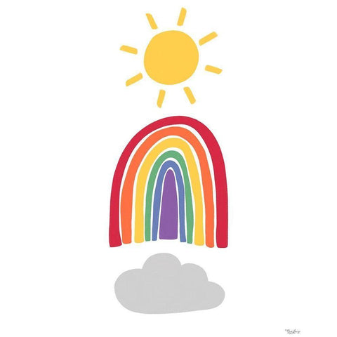 Rainbow Traditional Black Modern Wood Framed Art Print by Louise, Gigi