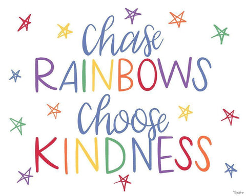 Chase Rainbows Traditional White Modern Wood Framed Art Print with Double Matting by Louise, Gigi