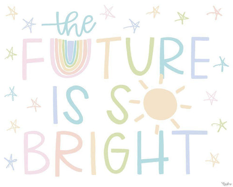 Future Bright Pastel White Modern Wood Framed Art Print with Double Matting by Louise, Gigi