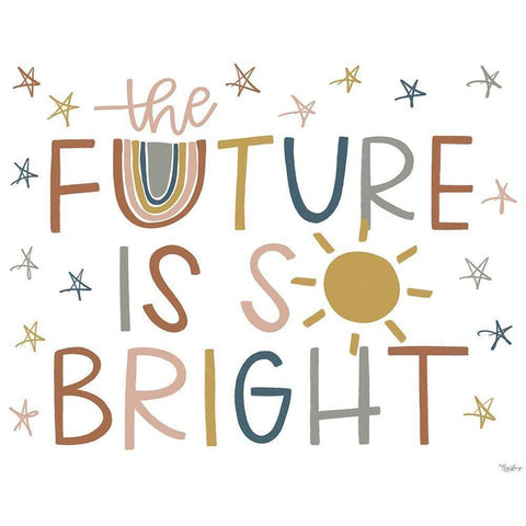 Future Bright Fall Black Modern Wood Framed Art Print by Louise, Gigi