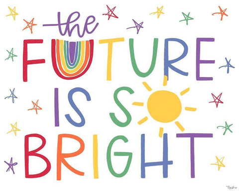 Future Bright White Modern Wood Framed Art Print with Double Matting by Louise, Gigi