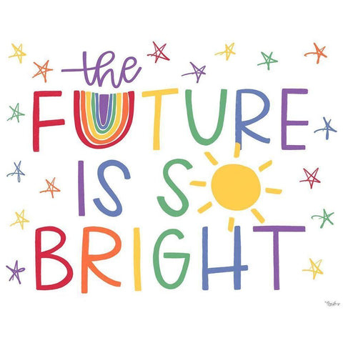 Future Bright White Modern Wood Framed Art Print by Louise, Gigi