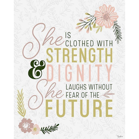 She Strength Black Modern Wood Framed Art Print with Double Matting by Louise, Gigi