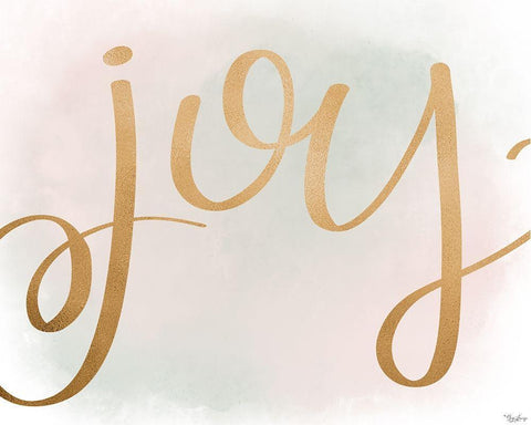 Joy Gold Watercolor Black Ornate Wood Framed Art Print with Double Matting by Louise, Gigi