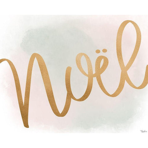 Noel Gold Watercolor Gold Ornate Wood Framed Art Print with Double Matting by Louise, Gigi