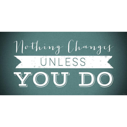 Changes Teal Black Modern Wood Framed Art Print with Double Matting by Louise, Gigi