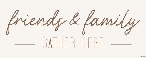 Friends Gather White Modern Wood Framed Art Print with Double Matting by Louise, Gigi